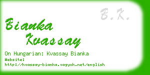 bianka kvassay business card